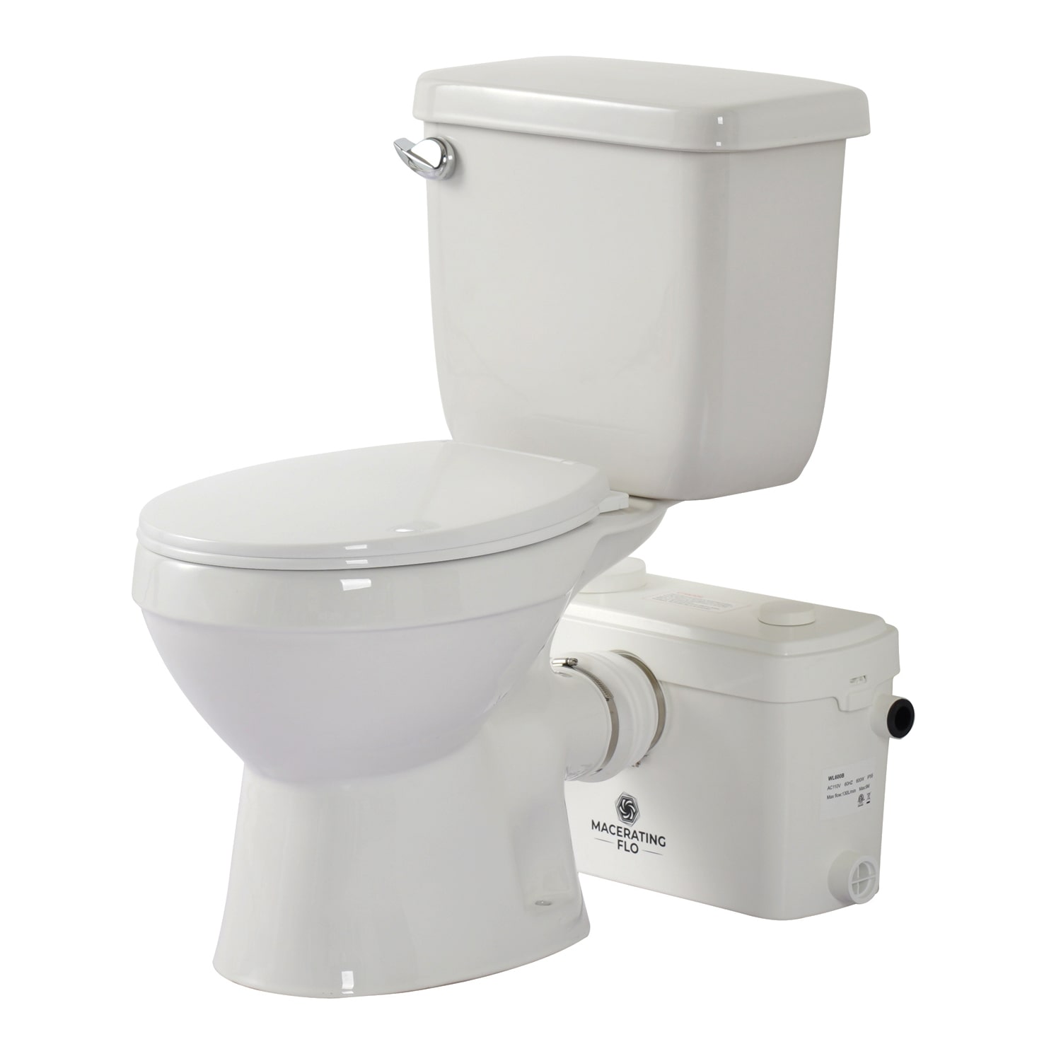 600watt Macerating Toilet with Pump, Upflush Toilet for Basement with  4water Inlets Connect Kitchen Sink Bathroom Included Macerator Pump, Water  Tank